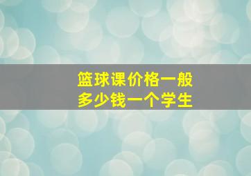 篮球课价格一般多少钱一个学生