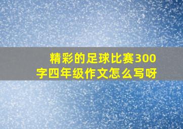 精彩的足球比赛300字四年级作文怎么写呀