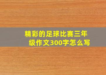 精彩的足球比赛三年级作文300字怎么写