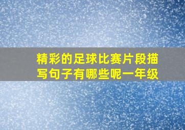 精彩的足球比赛片段描写句子有哪些呢一年级