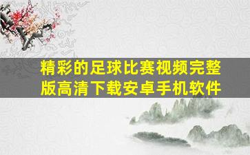 精彩的足球比赛视频完整版高清下载安卓手机软件