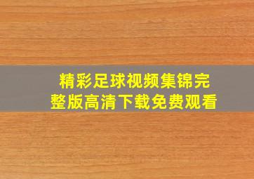 精彩足球视频集锦完整版高清下载免费观看