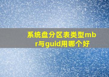 系统盘分区表类型mbr与guid用哪个好