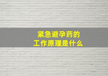 紧急避孕药的工作原理是什么