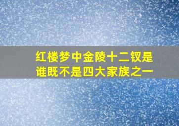 红楼梦中金陵十二钗是谁既不是四大家族之一