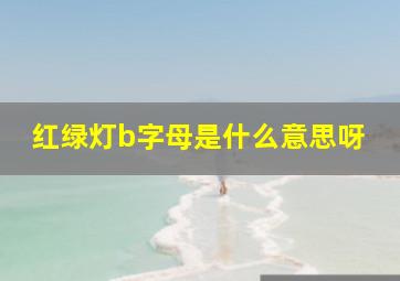 红绿灯b字母是什么意思呀