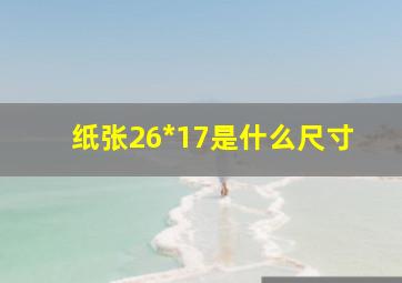 纸张26*17是什么尺寸