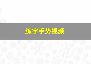 练字手势视频