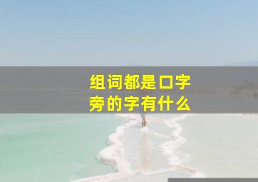 组词都是口字旁的字有什么