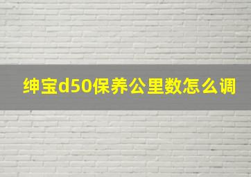 绅宝d50保养公里数怎么调