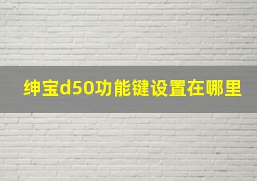 绅宝d50功能键设置在哪里