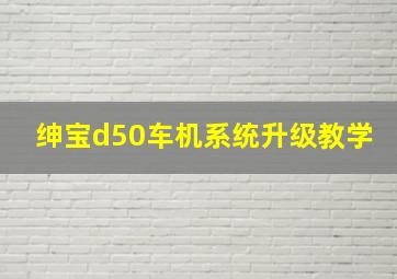 绅宝d50车机系统升级教学