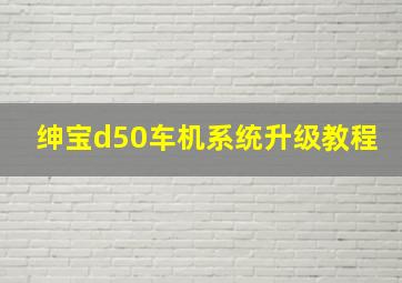 绅宝d50车机系统升级教程