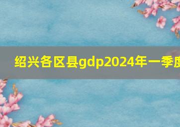 绍兴各区县gdp2024年一季度