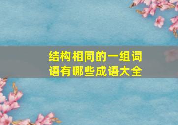 结构相同的一组词语有哪些成语大全