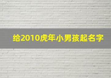 给2010虎年小男孩起名字