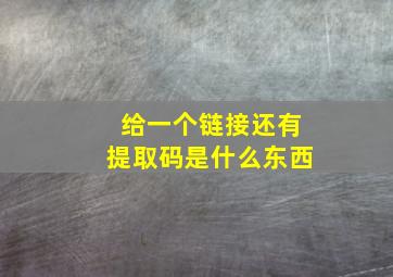 给一个链接还有提取码是什么东西