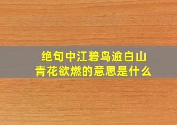 绝句中江碧鸟逾白山青花欲燃的意思是什么