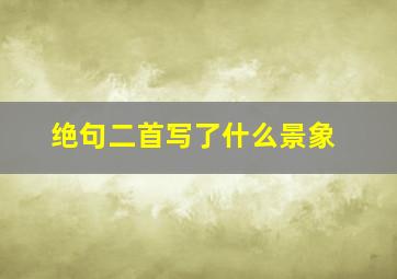 绝句二首写了什么景象