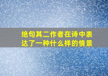 绝句其二作者在诗中表达了一种什么样的情景