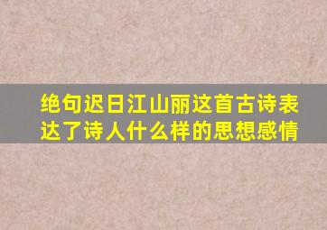 绝句迟日江山丽这首古诗表达了诗人什么样的思想感情