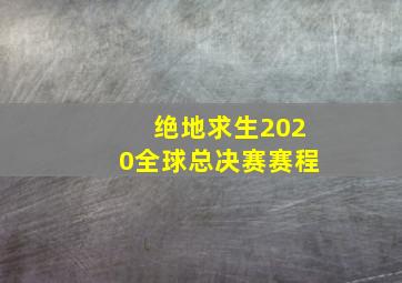 绝地求生2020全球总决赛赛程