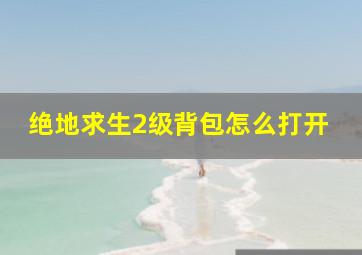 绝地求生2级背包怎么打开