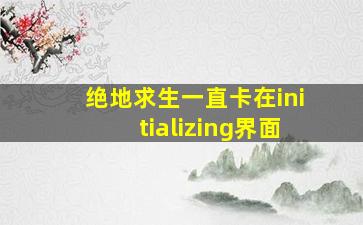 绝地求生一直卡在initializing界面