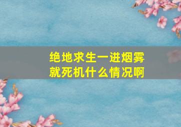 绝地求生一进烟雾就死机什么情况啊