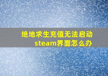 绝地求生充值无法启动steam界面怎么办