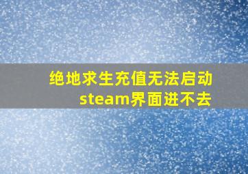 绝地求生充值无法启动steam界面进不去