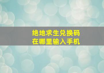 绝地求生兑换码在哪里输入手机