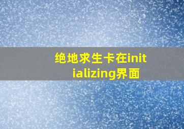 绝地求生卡在initializing界面