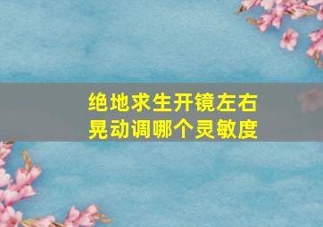 绝地求生开镜左右晃动调哪个灵敏度