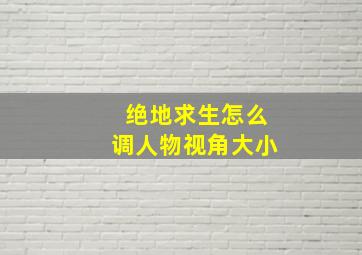 绝地求生怎么调人物视角大小