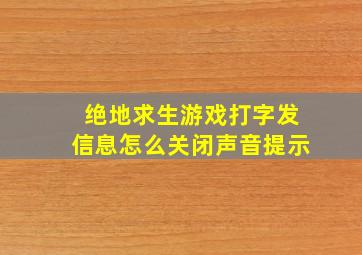 绝地求生游戏打字发信息怎么关闭声音提示