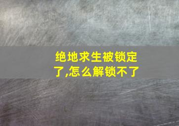 绝地求生被锁定了,怎么解锁不了