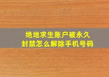 绝地求生账户被永久封禁怎么解除手机号码