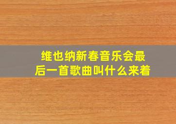 维也纳新春音乐会最后一首歌曲叫什么来着