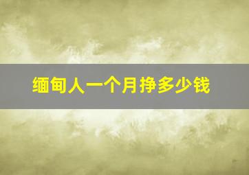 缅甸人一个月挣多少钱