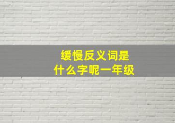 缓慢反义词是什么字呢一年级