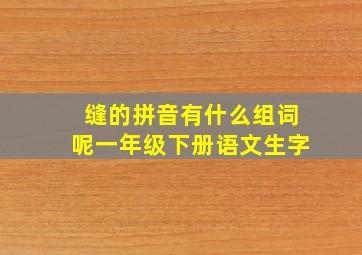 缝的拼音有什么组词呢一年级下册语文生字