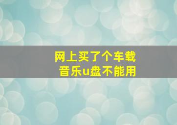 网上买了个车载音乐u盘不能用