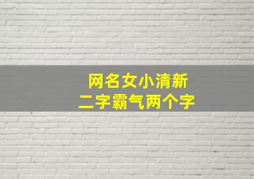 网名女小清新二字霸气两个字