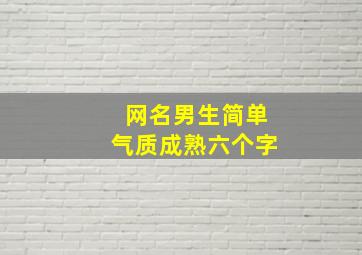 网名男生简单气质成熟六个字