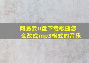 网易云u盘下载歌曲怎么改成mp3格式的音乐