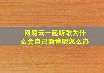 网易云一起听歌为什么会自己断音呢怎么办