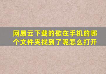 网易云下载的歌在手机的哪个文件夹找到了呢怎么打开