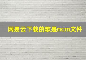 网易云下载的歌是ncm文件