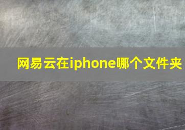 网易云在iphone哪个文件夹